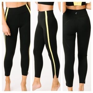Zyia Neon Yellow tape leggings Luxe size 12